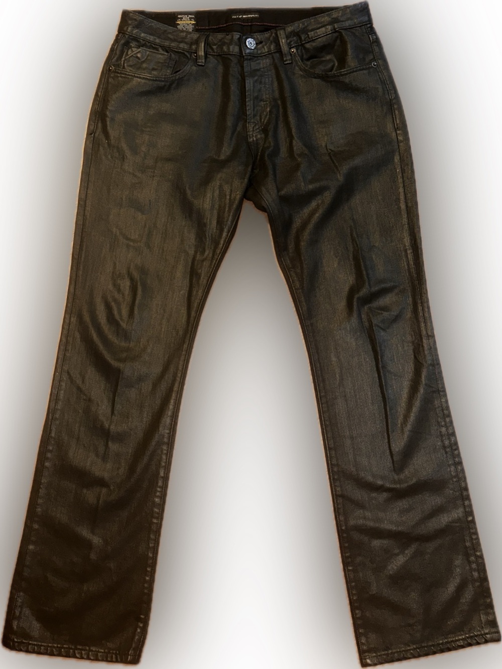 Cult of Individuality Rebel Straight Black Coated Jeans 36x34 Punk Streetwear